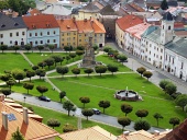 Изглед от въздуха на град Кремница през лятото