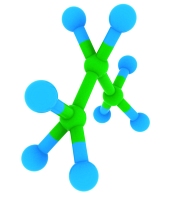 3d molekylært koncept af propan (C3H8 molekyle)
