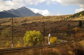 Eisenbahn und Berg