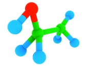 Μεμονωμένες 3d μοντέλο της αιθανόλης (αλκοόλ) C2H6O μόριο