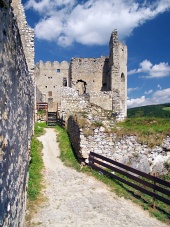 Pareti interne del castello di Beckov, Slovacchia