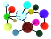 Abstract kleurrijk molecuul