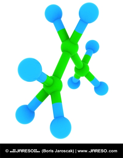 3d molekularna koncepcja propanu (C3H8 cząsteczka)