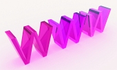 3D-текст WWW из стекла в розовой цветовой гамме