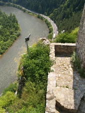 Utsikter från slottet Strecno